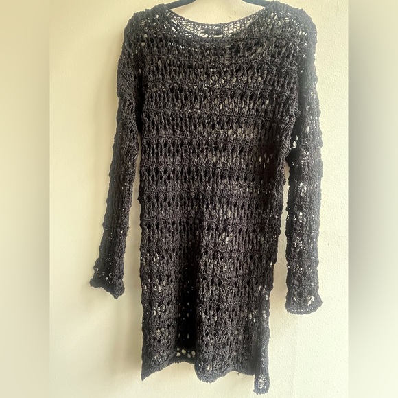 Mango Black Open Weave Sweater - Picture 1 of 4
